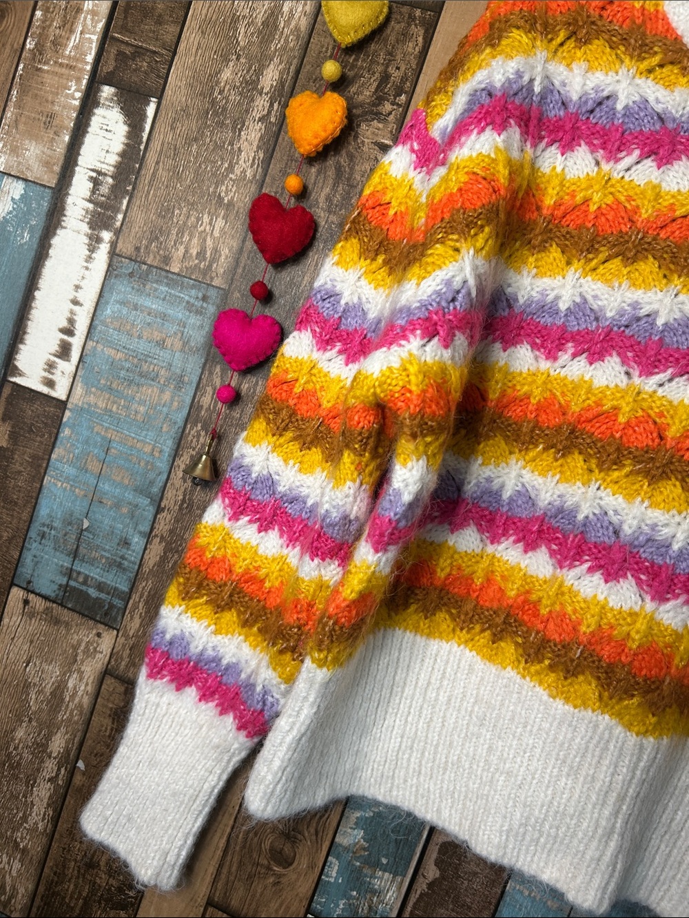 Zara Multicolor crotched Striped Cowl Neck Sweater - Picture 4 of 14